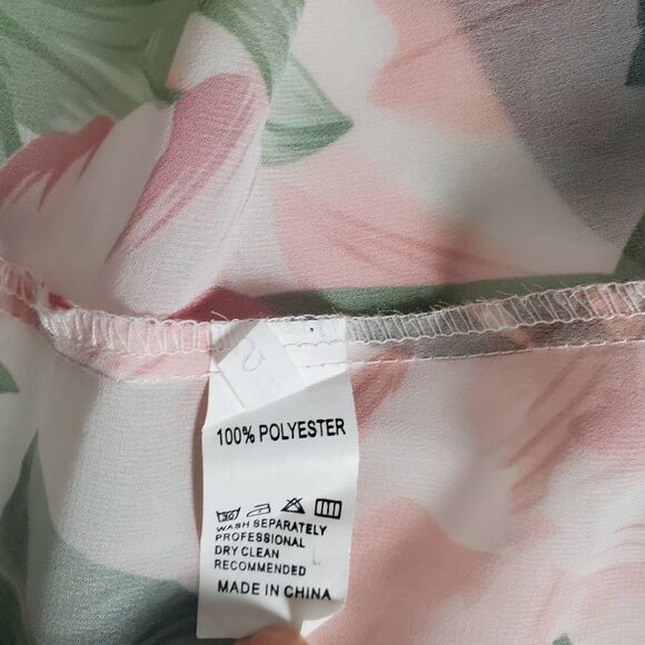 Women’s Floral Sheer Kimono Cardigan Size Small Open Front Tropical Print Chiffo - Picture 5 of 6